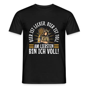 La bière est délicieuse, la bière est excellente, de préférence - T-shirt homme - noir - Devant - AI Model Male 178 light (178cm)