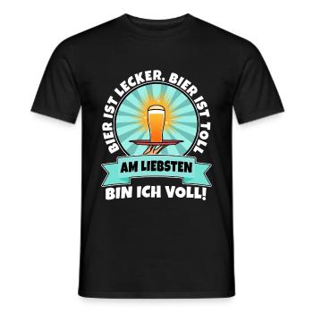 La bière est délicieuse, la bière est excellente, de préférence - T-shirt homme - noir - Devant - AI Model Male 178 light (178cm)