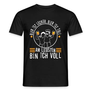La bière est délicieuse, la bière est excellente, de préférence - T-shirt homme - noir - Devant - AI Model Male 178 light (178cm)