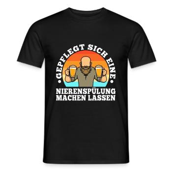 Well-groomed to have a kidney irrigation - Men's T-Shirt - black - Front - AI Model Male 178 light (178cm)