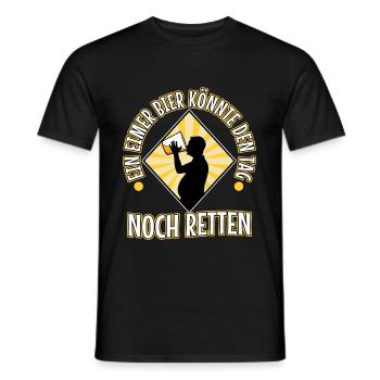 Ein Eimer Bier könnte den Tag noch retten - Männer T-Shirt - Schwarz - Vorne - AI Model Male 178 light (178cm)