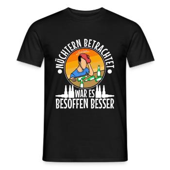 A bucket of beer could still save the day - Men's T-Shirt - black - Front - AI Model Male 178 light (178cm)