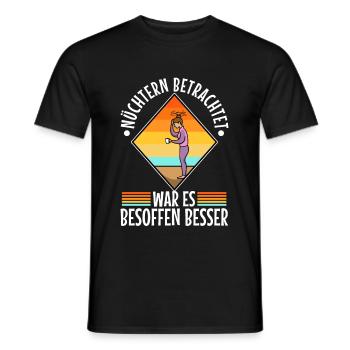 Mûrement réfléchi, il valait mieux l’ivre - T-shirt homme - noir - Devant - AI Model Male 178 light (178cm)