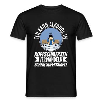 Alkohol in Kopfschmerzen verwandeln - Männer T-Shirt - Schwarz - Vorne - AI Model Male 178 light (178cm)