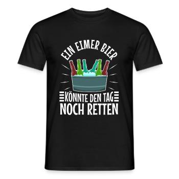 Ein Eimer Bier könnte den Tag noch retten - Männer T-Shirt - Schwarz - Vorne - AI Model Male 178 light (178cm)