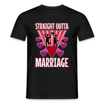 Mariage tout droit sorti - T-shirt homme - noir - Devant - AI Model Male 178 light (178cm)