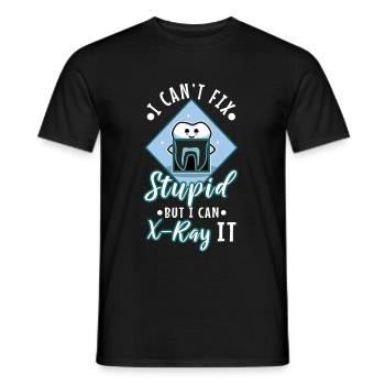 Je ne peux pas réparer stupide mais je peux le radiographier - T-shirt homme - noir - Devant - AI Model Male 178 light (178cm)