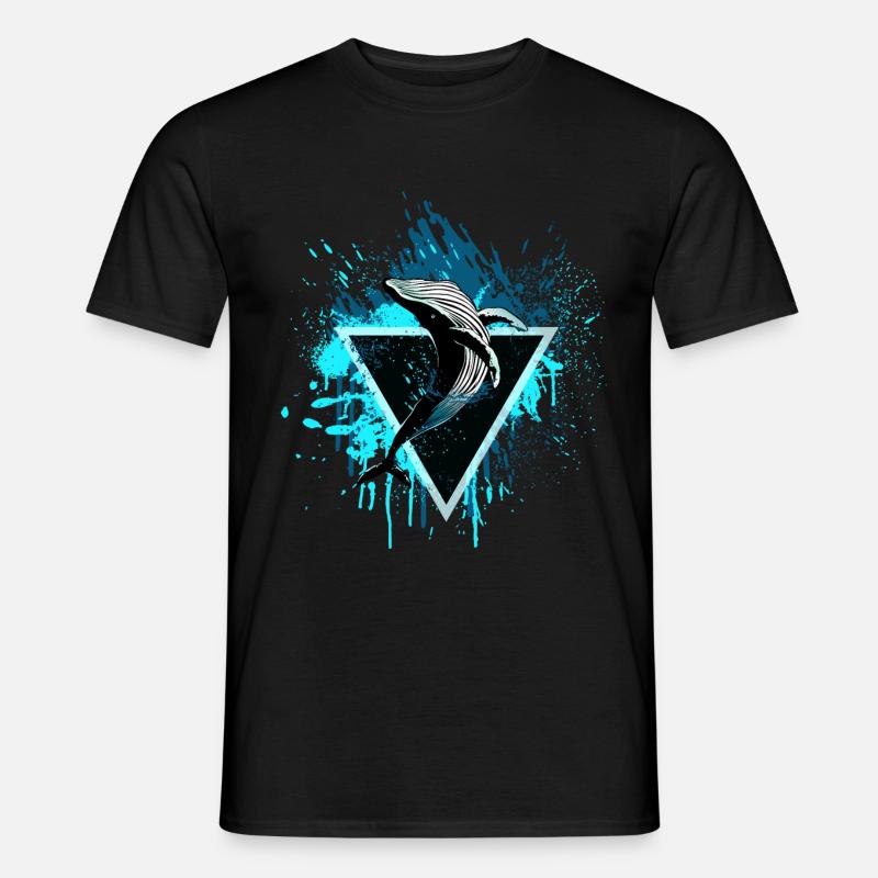 Wal mit Dreieck - Männer T-Shirt - Schwarz