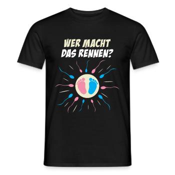 Party Grossesse cadeau parents La course - T-shirt homme - noir - Devant - AI Model Male 178 light (178cm)