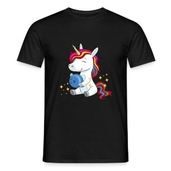 Bowling Unicorn Unicorn Comic Glitter Sweet Gift - T-shirt homme - noir - Devant - AI Model Male 178 light (178cm)