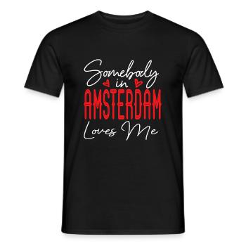 Quelqu'un à Amsterdam Loves Me partenaire néerlandais - T-shirt homme - noir - Devant - AI Model Male 178 light (178cm)
