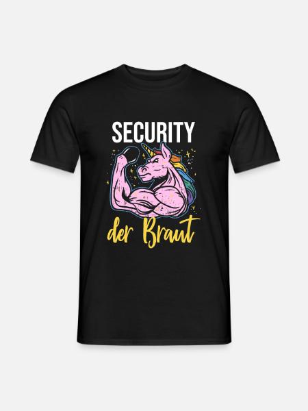 Security of the Bride Unicorn JGA Security Service - Men's T-Shirt - black
