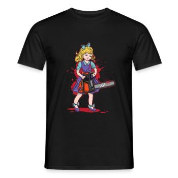 Tronçonneuse fille gothique Pastel Goth Candy Goth - T-shirt homme - noir - Devant - AI Model Male 178 light (178cm)