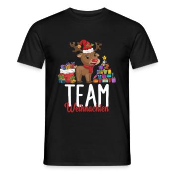 Team Weihnachten Rentier Weihnachtsmarkt Geschenke - Männer T-Shirt - Schwarz - Vorne - AI Model Male 178 light (178cm)