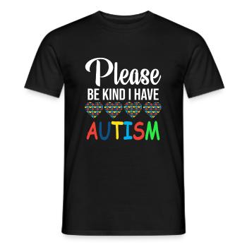 S'il vous plaît soyez gentil j'ai l'autisme - T-shirt homme - noir - Devant - AI Model Male 178 light (178cm)