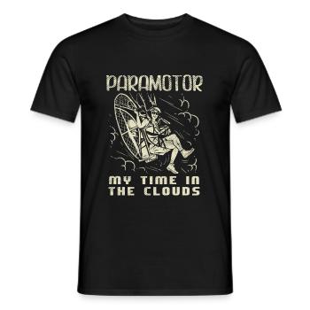 Paramotor Powered Paragliding - Men's T-Shirt - black - Front - AI Model Male 178 light (178cm)