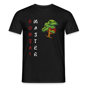 Bonsai miniature plants Japanese trees garden - Men's T-Shirt - black - Front - AI Model Male 178 light (178cm)