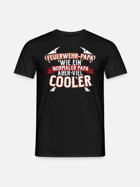 Feuerwehr Papa - Männer T-Shirt - Schwarz