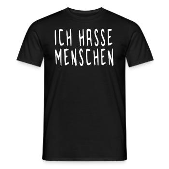 Je déteste les gens - T-shirt homme - noir - Devant - AI Model Male 178 light (178cm)