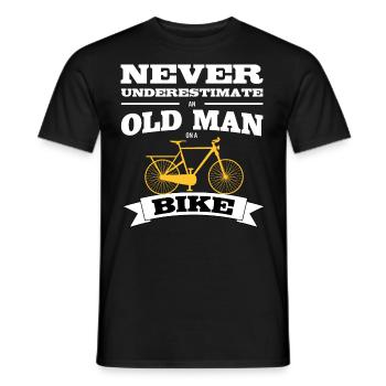 Never Underestimate Old Man Bike Bicycle - Men's T-Shirt - black - Front - AI Model Male 178 light (178cm)