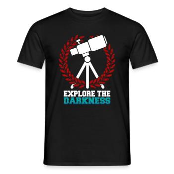 Pleasant Explore The Darkness Artwork - Men's T-Shirt - black - Front - AI Model Male 178 light (178cm)
