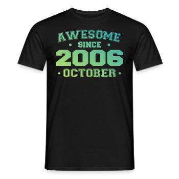 October 2006 - October 2006 Birthday Gift - Men's T-Shirt - black - Front - AI Model Male 178 light (178cm)