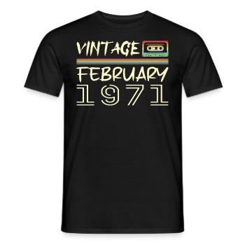 February 1971 Best Gift February 1971 February - Men's T-Shirt - black - Front - AI Model Male 178 light (178cm)