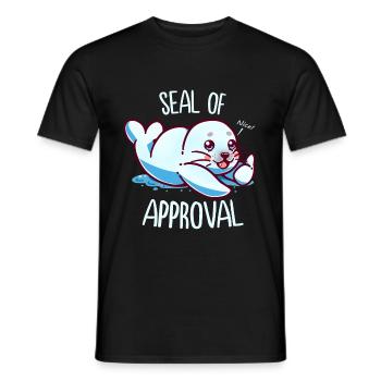 Cute little Seal of Approval - Men's T-Shirt - black - Front - AI Model Male 178 light (178cm)