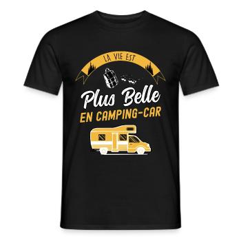 Le vie est plus belle en camping-car - T-shirt homme - noir - Devant - AI Model Male 178 light (178cm)