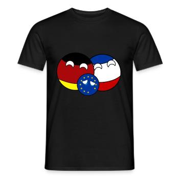 Countryball Germany France EU - Brexit - Men's T-Shirt - black - Front - AI Model Male 178 light (178cm)