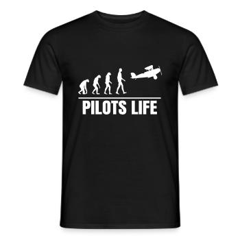 Pilote co-pilote capitaine de vol Idée cadeau fête des pères - T-shirt homme - noir - Devant - AI Model Male 178 light (178cm)