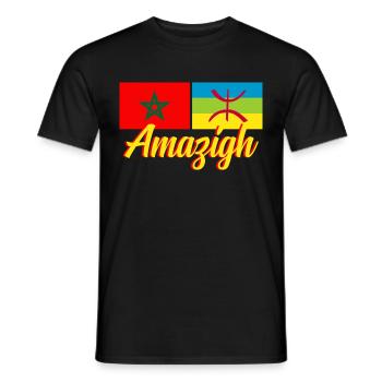 Maroc Amazigh - T-shirt homme - noir - Devant - AI Model Male 178 light (178cm)