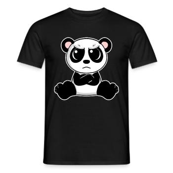Cute panda is annoyed - Men's T-Shirt - black - Front - AI Model Male 178 light (178cm)