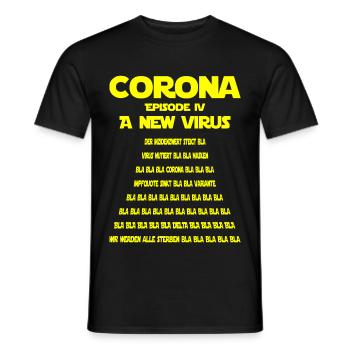 Corona-A New Virus-Satire-Version 1 - Männer T-Shirt - Schwarz - Vorne - AI Model Male 178 light (178cm)