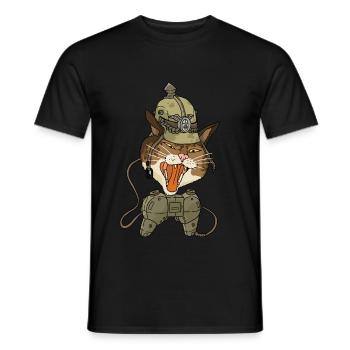 gamer rage cat - Men's T-Shirt - black - Front - AI Model Male 178 light (178cm)