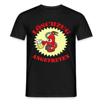 Löschzug angetreten - Männer T-Shirt - Schwarz - Vorne - AI Model Male 178 light (178cm)