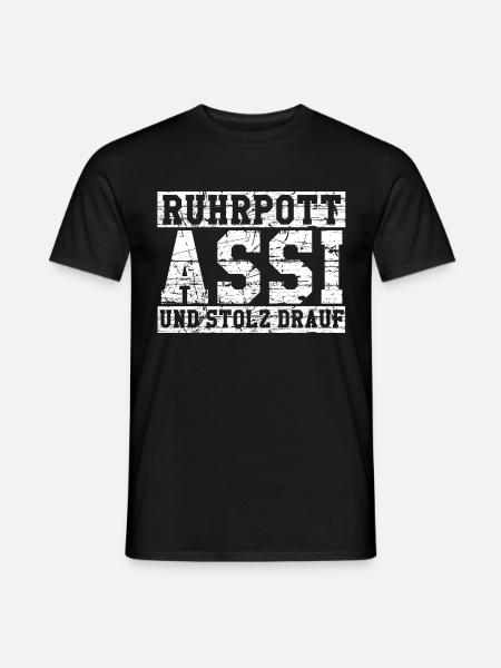 Ruhrpott Assi - und stolz drauf - Männer T-Shirt - Schwarz