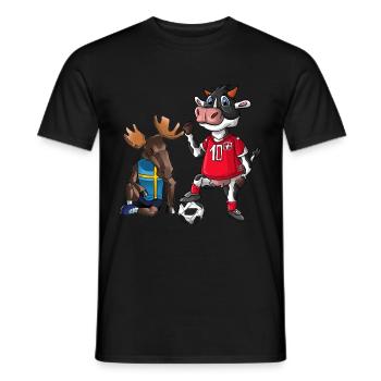 Schweiz Schweden - Männer T-Shirt - Schwarz - Vorne - AI Model Male 178 light (178cm)