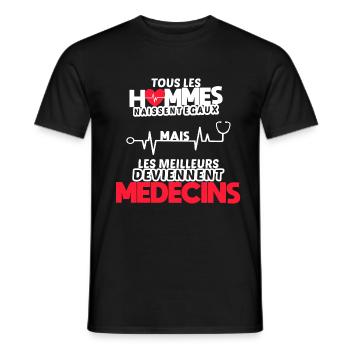 Humour médecin marrant cadeau original médecine - T-shirt homme - noir - Devant - AI Model Male 178 light (178cm)