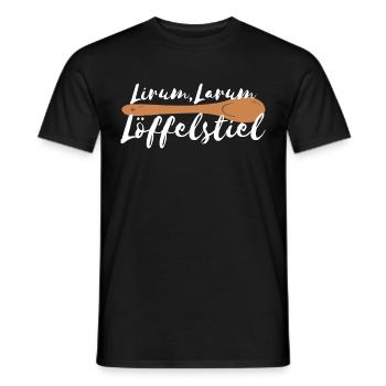 Lirum larum Löffelstiel - Männer T-Shirt - Schwarz - Vorne - AI Model Male 178 light (178cm)