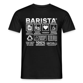 Barista - Men's T-Shirt - black - Front - AI Model Male 178 light (178cm)