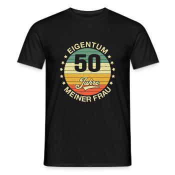 50 Hochzeitstag Goldene Hochzeit Ehemann Geschenk - Männer T-Shirt - Schwarz - Vorne - AI Model Male 178 light (178cm)
