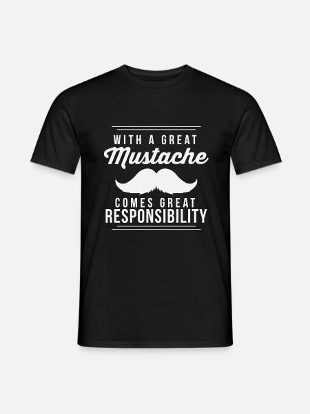 Mustache - Männer T-Shirt - Schwarz