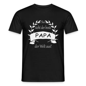So sieht der beste Papa der Welt aus - Männer T-Shirt - Schwarz - Vorne - AI Model Male 178 light (178cm)