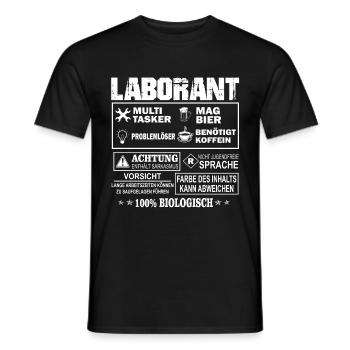 Laborant - Männer T-Shirt - Schwarz - Vorne - AI Model Male 178 light (178cm)