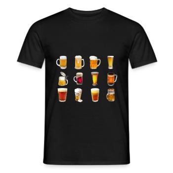 bière - T-shirt homme - noir - Devant - AI Model Male 178 light (178cm)