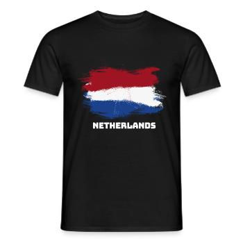 Niederlande Holland Fahne Flagge - Männer T-Shirt - Schwarz - Vorne - AI Model Male 178 light (178cm)