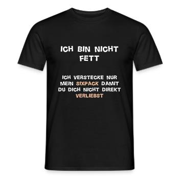 Sixpack verstecken/ Humor Übergewicht Geschenk - Männer T-Shirt - Schwarz - Vorne - AI Model Male 178 light (178cm)