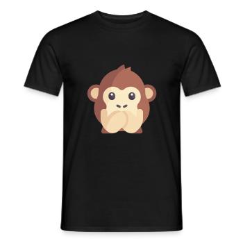 süßes Affen Emoticon - Männer T-Shirt - Schwarz - Vorne - AI Model Male 178 light (178cm)