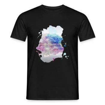 Fantasy Mirror Lake Mountains Colors Colorful Gift - Men's T-Shirt - black - Front - AI Model Male 178 light (178cm)